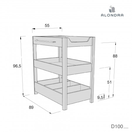 MUEBLE CAMBIADOR CON ESTANTES DADA ALONDRA