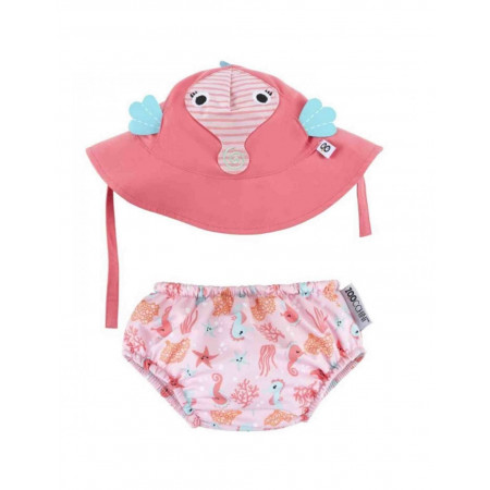 BAÑADOR PAÑAL + GORRO UPF 50+ ZOOCCHINI