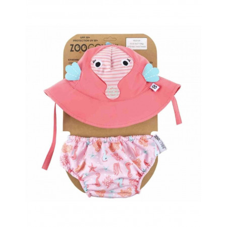 BAÑADOR PAÑAL + GORRO UPF 50+ ZOOCCHINI