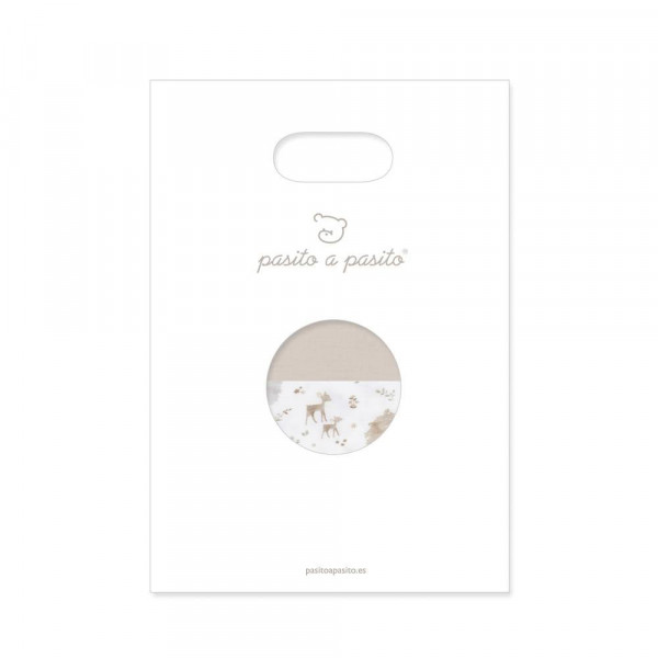 SABANA BAJERA AJUSTABLE CUCO + MUSELINA PASITO A PASITO