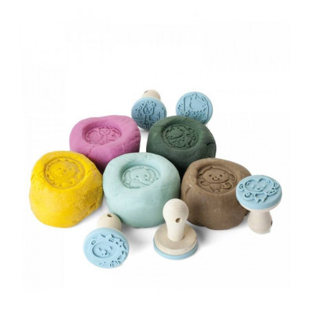 SET 5 SELLOS DE MADERA PARA PLASTILINA