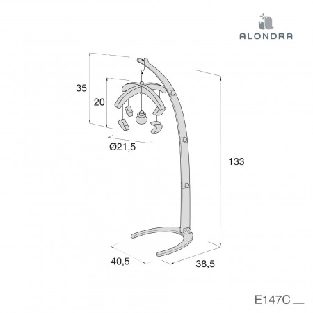 SOPORTE CON MOVIL DE CUNA DE MADERA ALONDRA