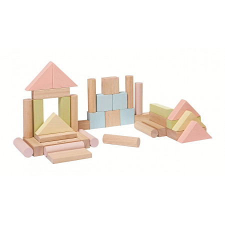 BLOQUES DE CONSTRUCCION DE MADERA PASTEL PLAN TOYS