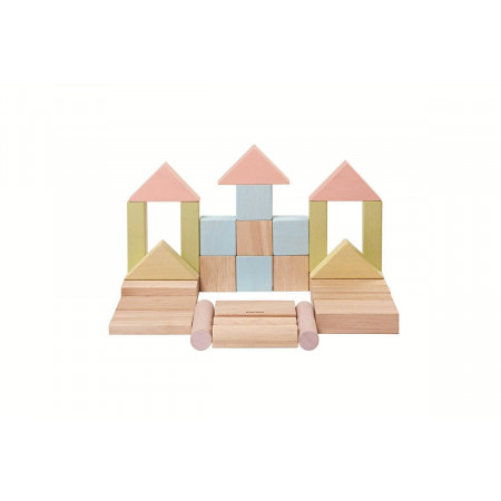 BLOQUES DE CONSTRUCCION DE MADERA PASTEL PLAN TOYS