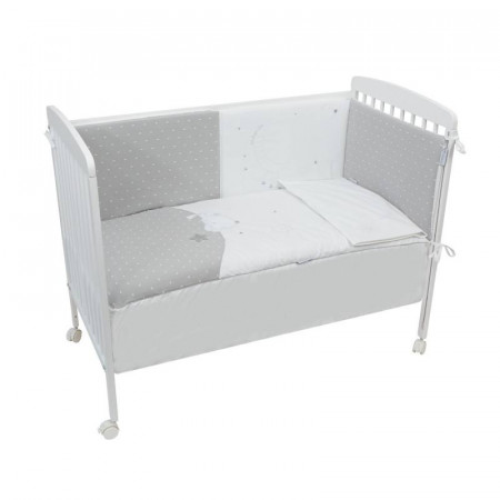 COLCHA + PROTECTOR CUNA 60 DOLCHE GRIS