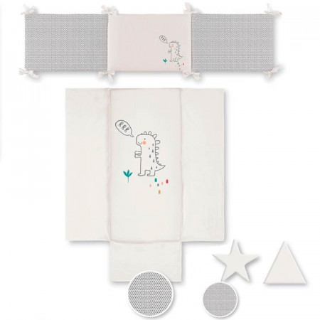 COLCHA + PROTECTOR CUNA 60 DINOS BIMBIDREAMS