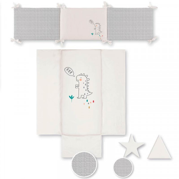 COLCHA + PROTECTOR CUNA 60 DINOS BIMBIDREAMS