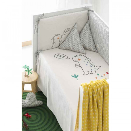 COLCHA + PROTECTOR CUNA 60 DINOS BIMBIDREAMS