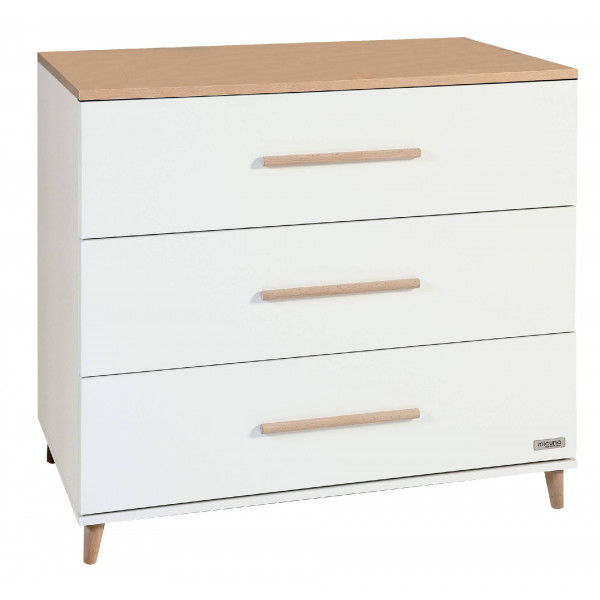 COMODA MICUNA 3 CAJONES BLANCO/MADERA CP1972