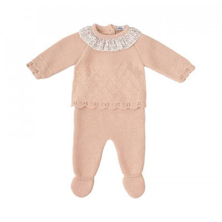 CONJUNTO BEBE PUNTO MANGA LARGA CON CAPOTA BABIDU