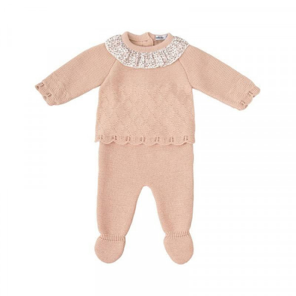 CONJUNTO BEBE PUNTO MANGA LARGA CON CAPOTA BABIDU