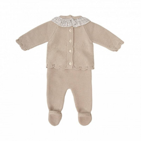 CONJUNTO BEBE PUNTO MANGA LARGA CON CAPOTA BABIDU