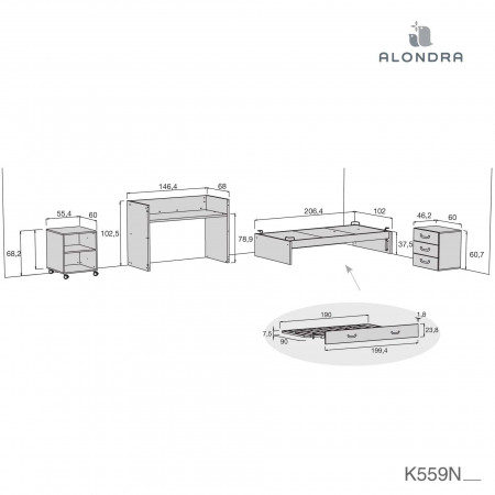 CONVERTIBLE SERO JOY CON CAMA NIDO