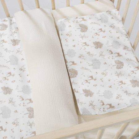 EDREDON BAJERA Y ALMOHADA CUNA 120X60 NARA PASITO A PASITO