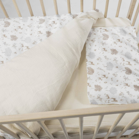 EDREDON BAJERA Y ALMOHADA CUNA 120X60 NARA PASITO A PASITO