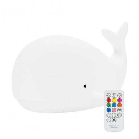 LAMPARA DE SILICONA BALLENA CON CONTROL REMOTO