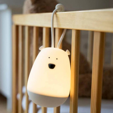LAMPARA DE SILICONA OSO BLANCO CON COLGADOR Y CONTROL REMOTO