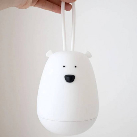 LAMPARA DE SILICONA OSO BLANCO CON COLGADOR Y CONTROL REMOTO