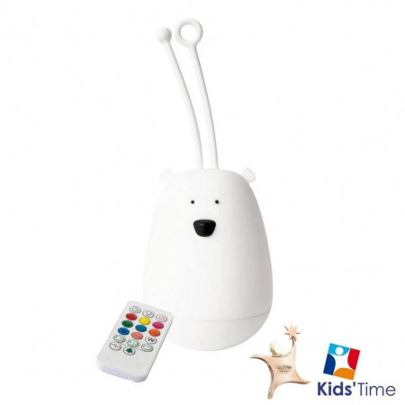 LAMPARA DE SILICONA OSO BLANCO CON COLGADOR Y CONTROL REMOTO