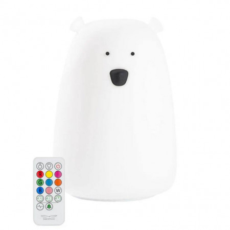 LAMPARA DE SILICONA OSO BLANCO CON CONTROL REMOTO
