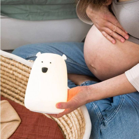 LAMPARA DE SILICONA OSO BLANCO CON CONTROL REMOTO