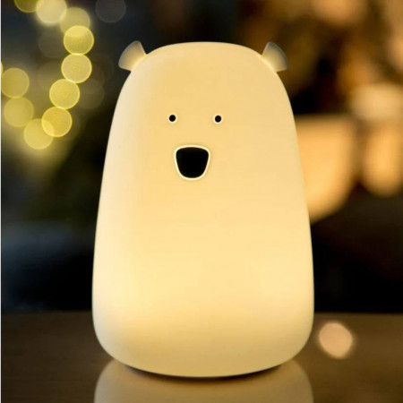 LAMPARA DE SILICONA OSO BLANCO CON CONTROL REMOTO