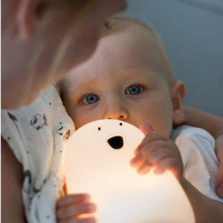 LAMPARA DE SILICONA OSO BLANCO CON CONTROL REMOTO