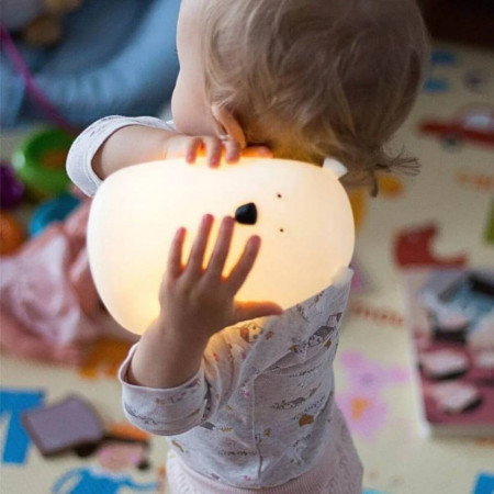 LAMPARA DE SILICONA OSO BLANCO CON CONTROL REMOTO