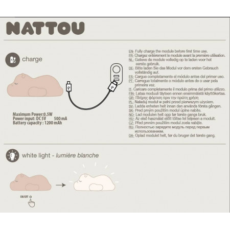 LUZ NOCTURNA INFANTIL HIPOPOTAMO NATTOU